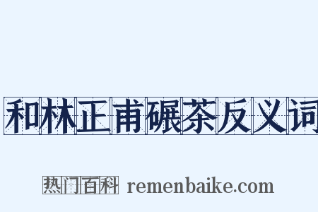 和林正甫碾茶反义词是什么意思的图片